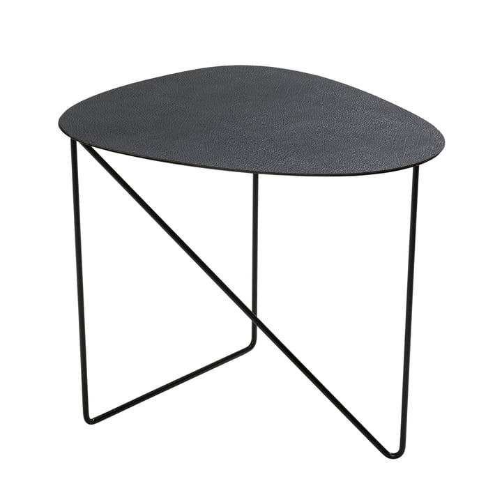 Curve Side table L, Hippo anthracite black / black by LindDNA