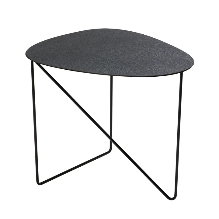 Curve Side table L, Hippo anthracite black / black by Lind DNA