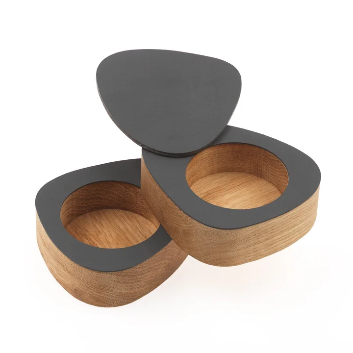 Salt & Pepper Storage, Oak / Nupo anthracite from Lind DNA