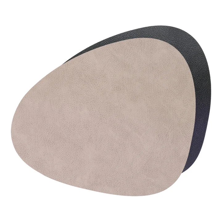 Placemat Curve L Double , Bull warm grey / black from Lind DNA