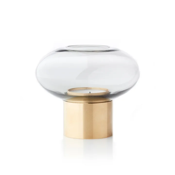 Mush tea light holder M from applicata in grey
