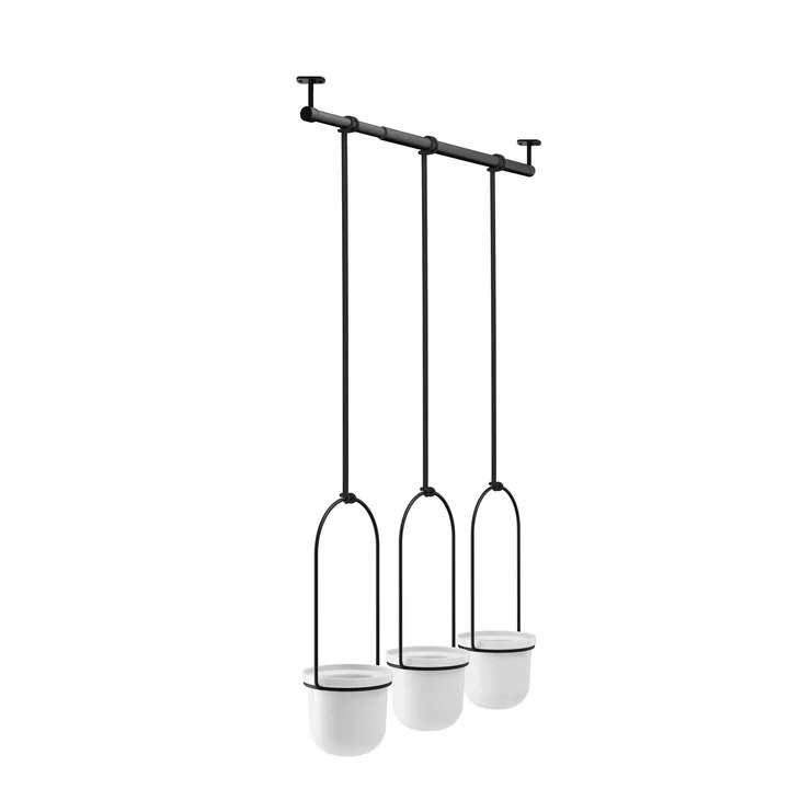 Triflora hanging basket from Umbra in black / white