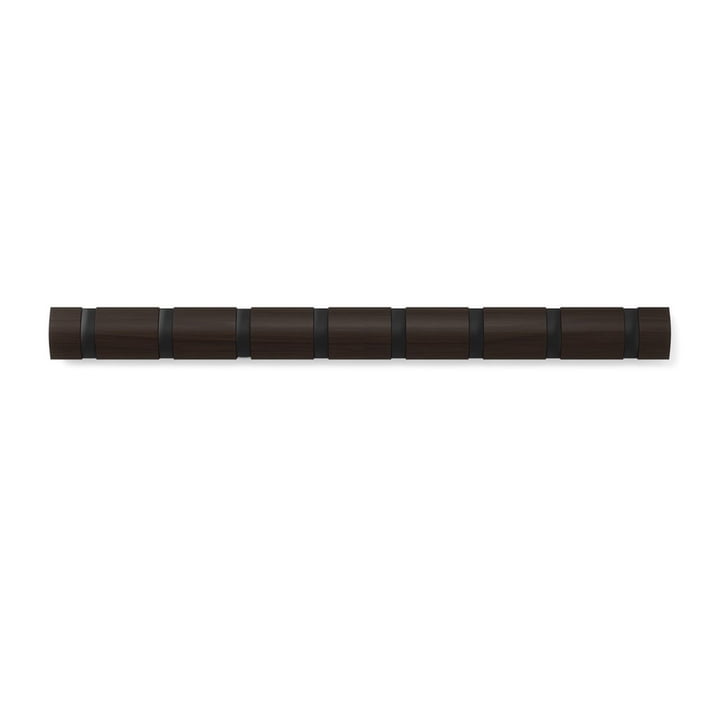 Flip Hook 8er Wardrobe rail from Umbra in walnut / black