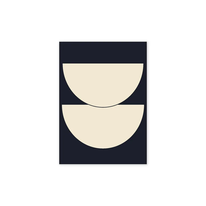 Half Circles I Poster, 30 x 40 cm, blue from Paper Collective