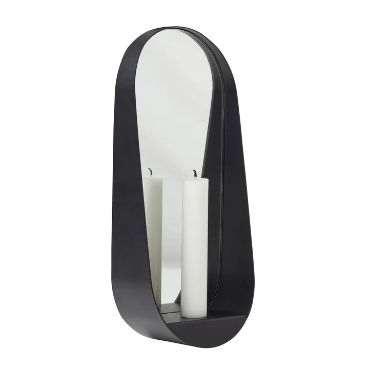 Glim Candle Wall mirror 12 x 28 cm from Gejst in black