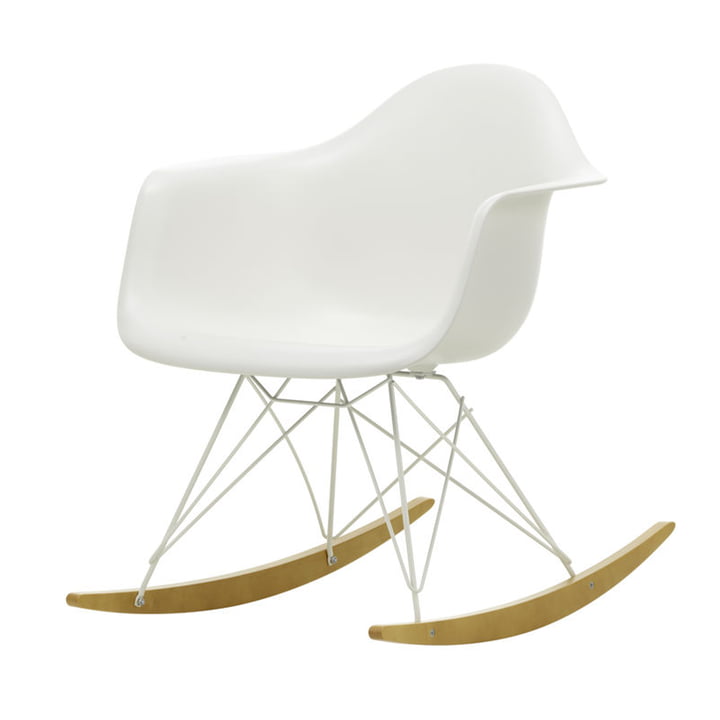 Eames Plastic Armchair RAR from Vitra in maple yellowish / white / white