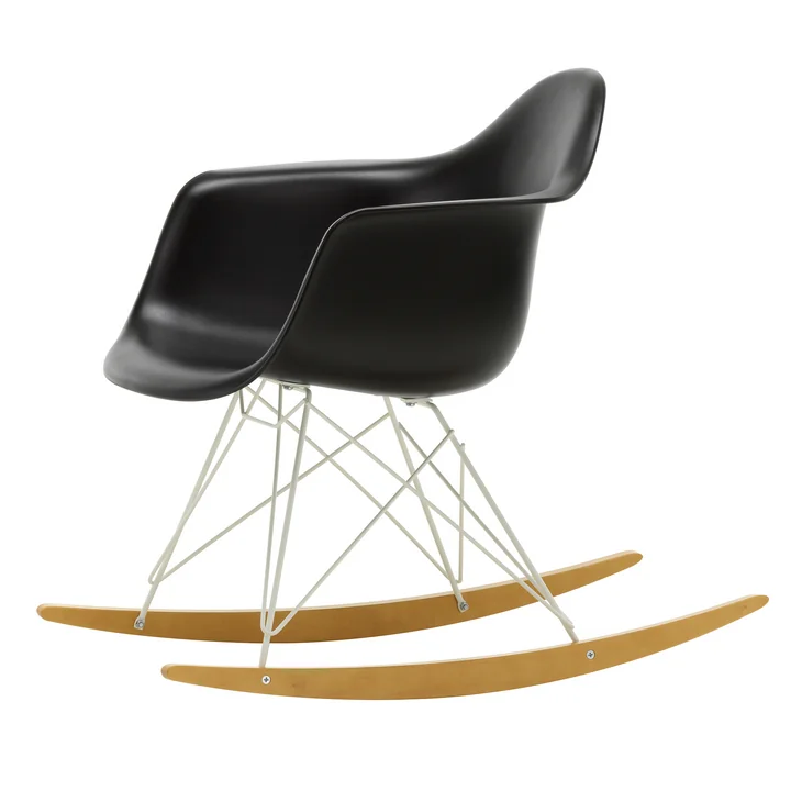Eames Plastic Armchair RAR from Vitra in yellowish maple / white / deep black