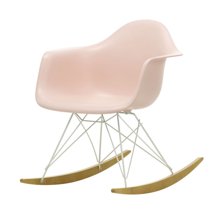 Eames Plastic Armchair RAR from Vitra in maple yellowish / white / soft rose