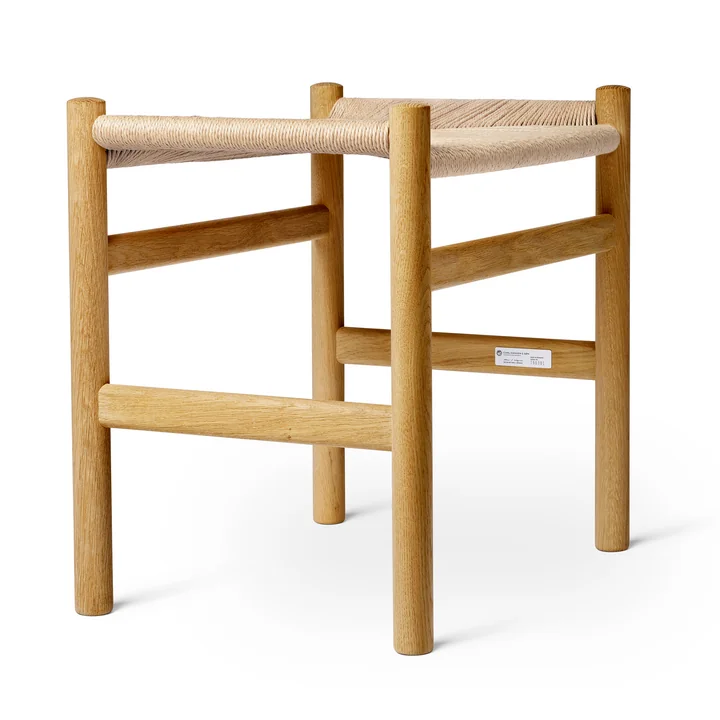 CH53 Stool from Carl Hansen in oiled oak / natural wickerwork