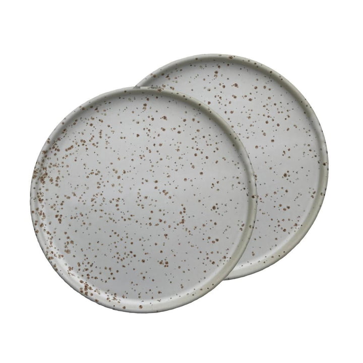 Inka Plate Ø 16 cm from OYOY in white / light brown (set of 2)