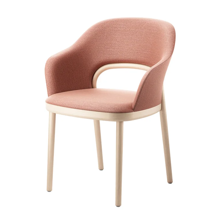 520 PF Armchair Thonet in beech stained (TP 107 lightened) / antique pink (Mood 3105)