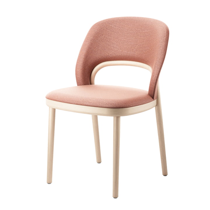 520 P Upholstered chair of Thonet stained beech (TP 107 lightened) / antique pink (Mood 3105)