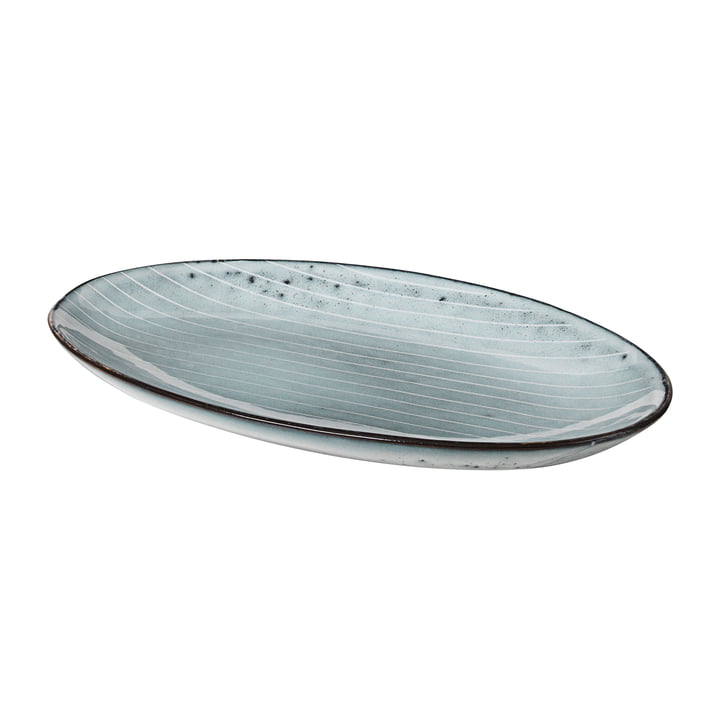 Nordic serving platter oval S, 22 x 13.6 cm, sea by Broste Copenhagen