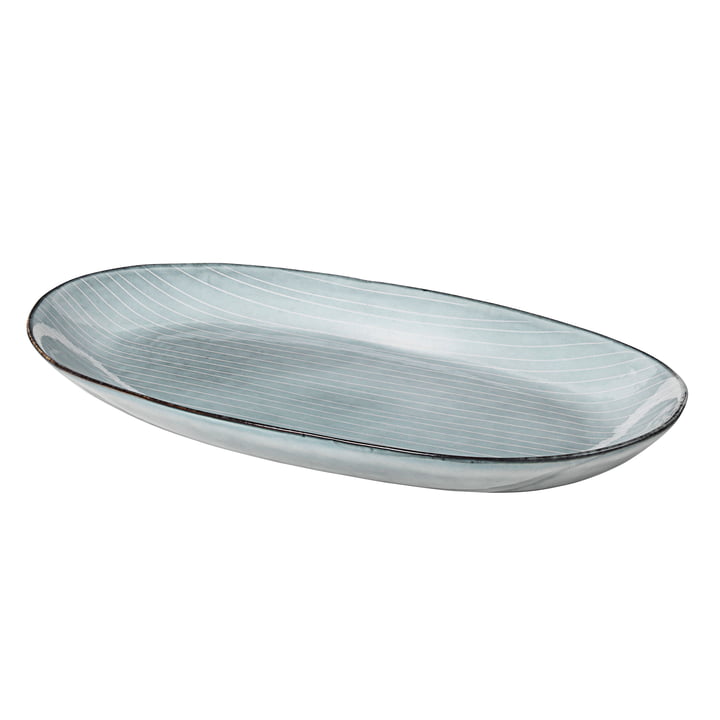 Nordic serving platter oval L, 30 x 17 cm, sea by Broste Copenhagen