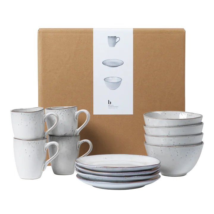 Nordic tableware breakfast set, sand by Broste Copenhagen