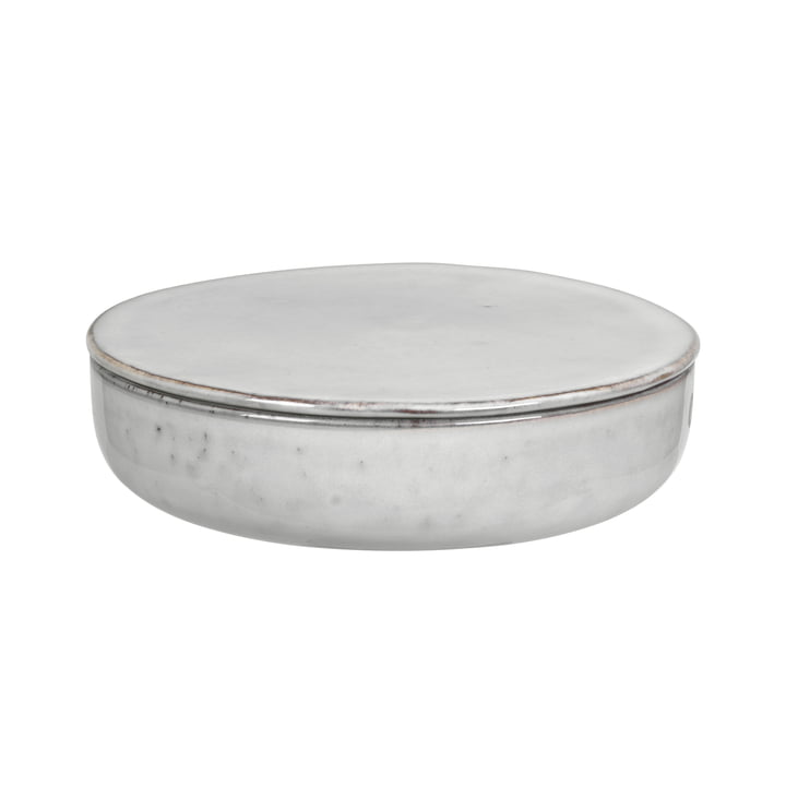 Nordic bowl with lid, Ø 17 x H 5 cm, sand by Broste Copenhagen