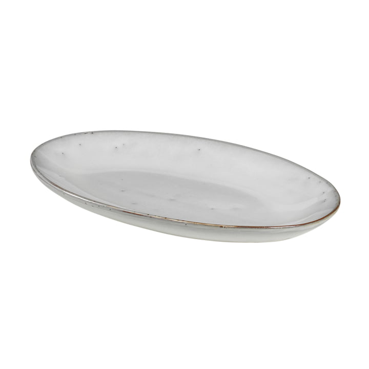 Nordic serving platter oval S, 22 x 13.6 cm, sand by Broste Copenhagen