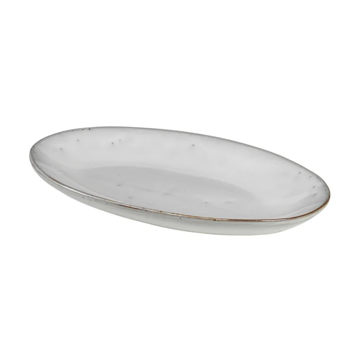 Nordic serving platter oval S, 22 x 13.6 cm, sand by Broste Copenhagen