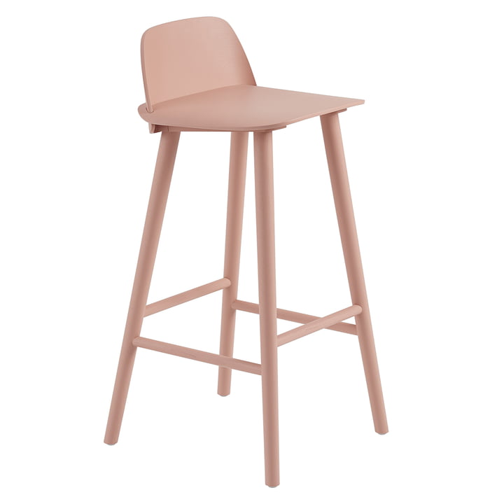 Nerd bar stool H 75 cm from Muuto in tan rose