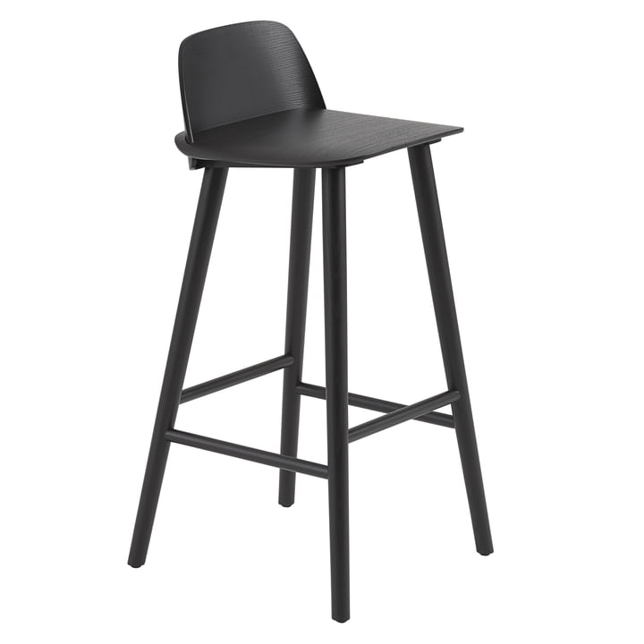 Nerd bar stool H 75 cm from Muuto in black