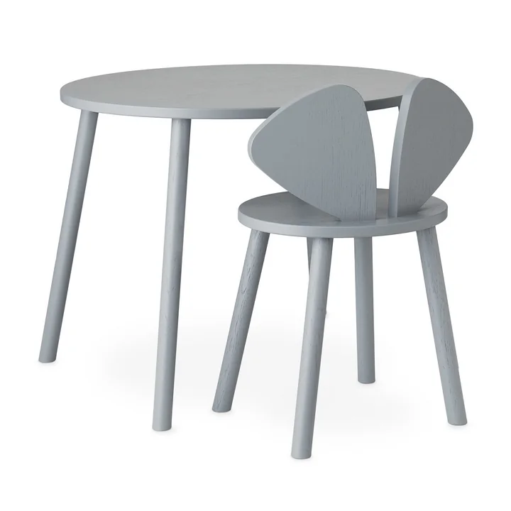 Mouse School Set (Junior - chair and table) from Nofred in gray