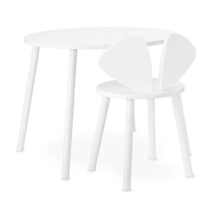 Mouse School Set (Junior - chair and table) from Nofred in white