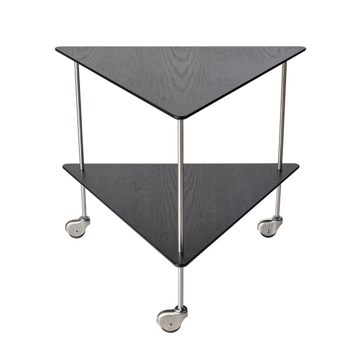 AJ Trolley Side table from Fritz Hansen in black ash / chrome