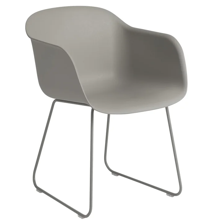 Fiber Armchair Sled Base, grey by Muuto