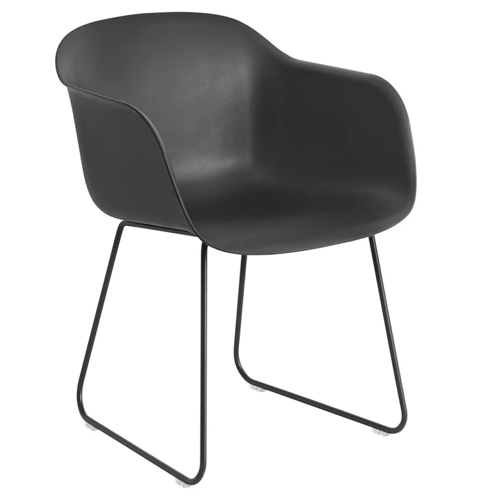 Fiber Armchair Sled Base, black by Muuto
