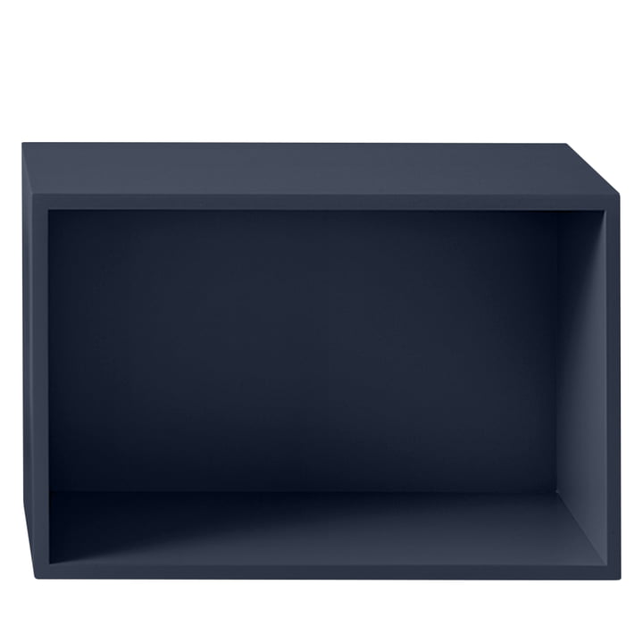 Stacked shelf module 2. 0 with rear panel, large / midnight blue from Muuto