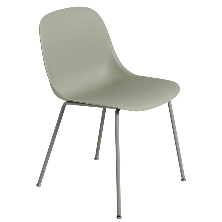 Fiber Side Chair Tube Base, dusty green from Muuto