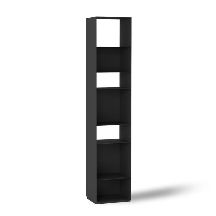 Unit 1 Shelf vertical from Müller furniture production in satin matt anthracite (RAL 7016)