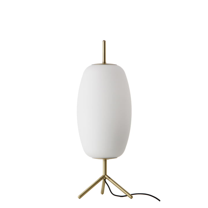 Silk Table lamp Ø 22 H 53 cm, opal glass / antique brass by Frandsen