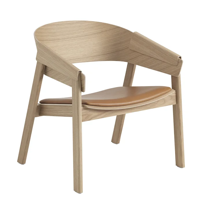 Cover Lounge Chair from Muuto in oak / cognac