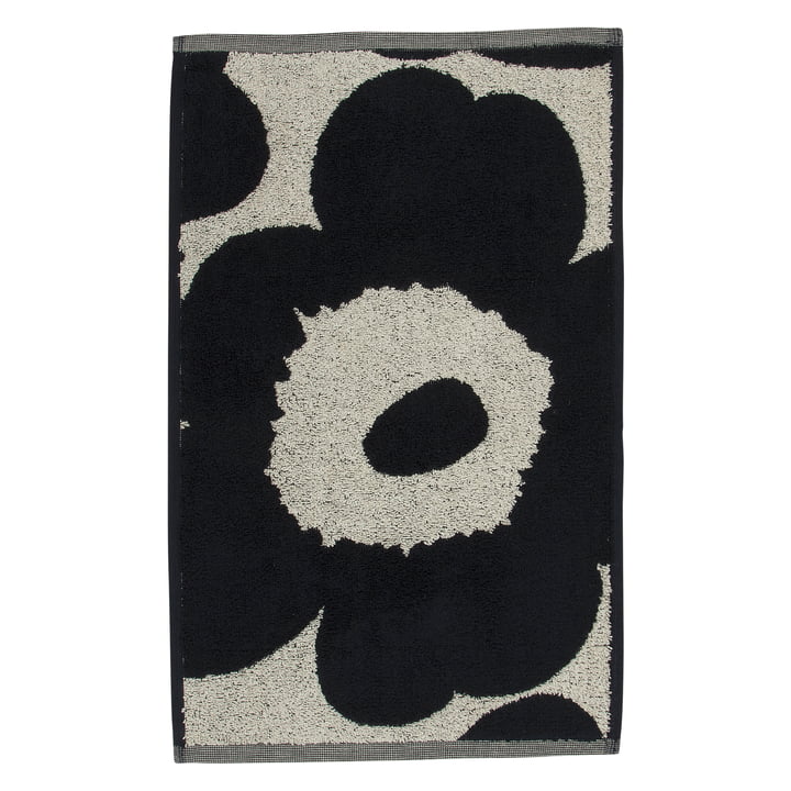 Unikko Jacquard guest towel 30 x 50 cm from Marimekko in cotton white / dark blue