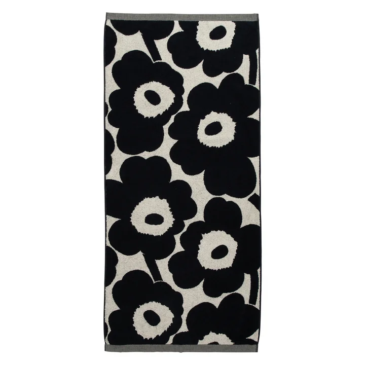 Unikko Bath towel 70 x 150 cm from Marimekko in cotton white / dark blue