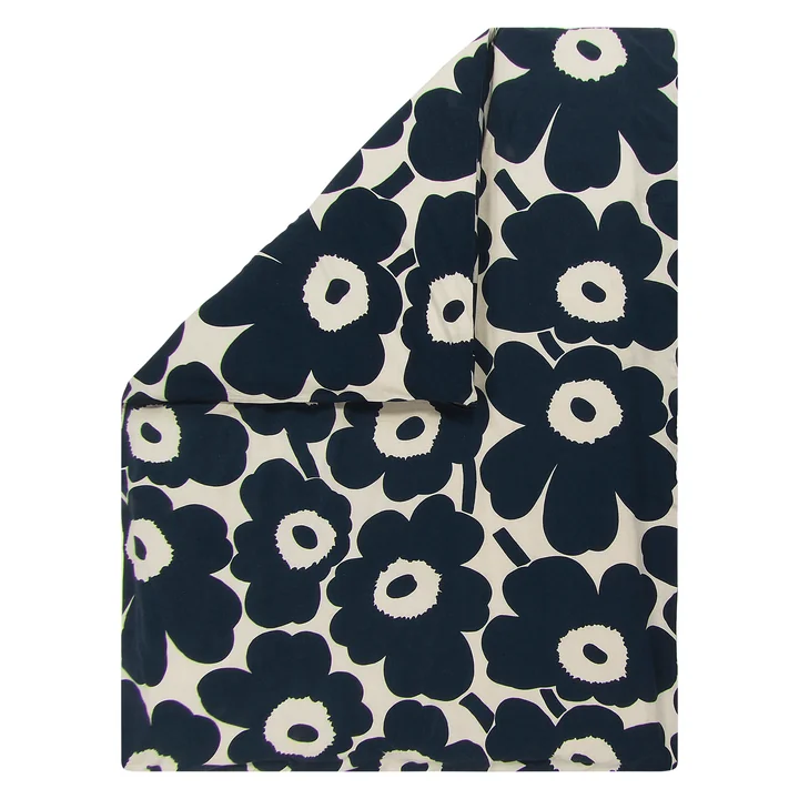 Unikko Comforter cover 240 x 220 cm from Marimekko in cotton white / dark blue