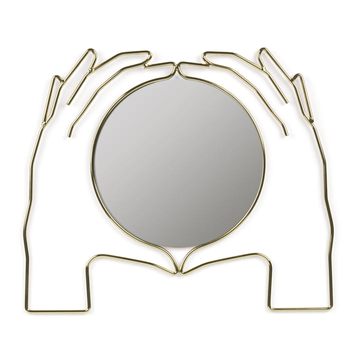 Xéria Wall mirror, gold by Doiy