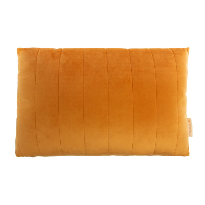 Akamba velvet cushion, 45 x 30 cm, farniente yellow by Nobodinoz