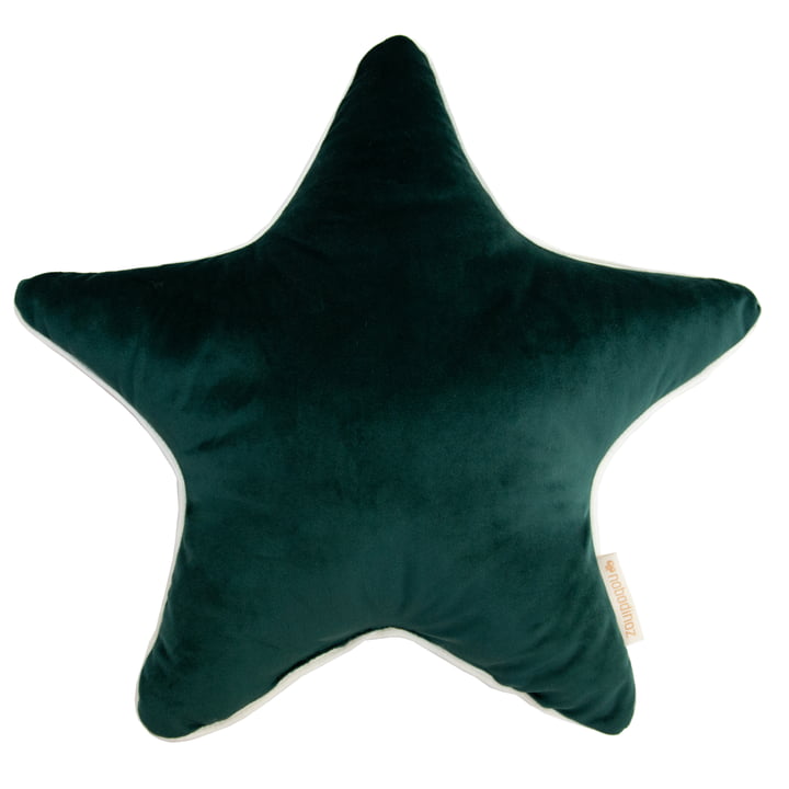 Aristote Star velvet cushion, 40 x 40 cm, jungle green by Nobodinoz