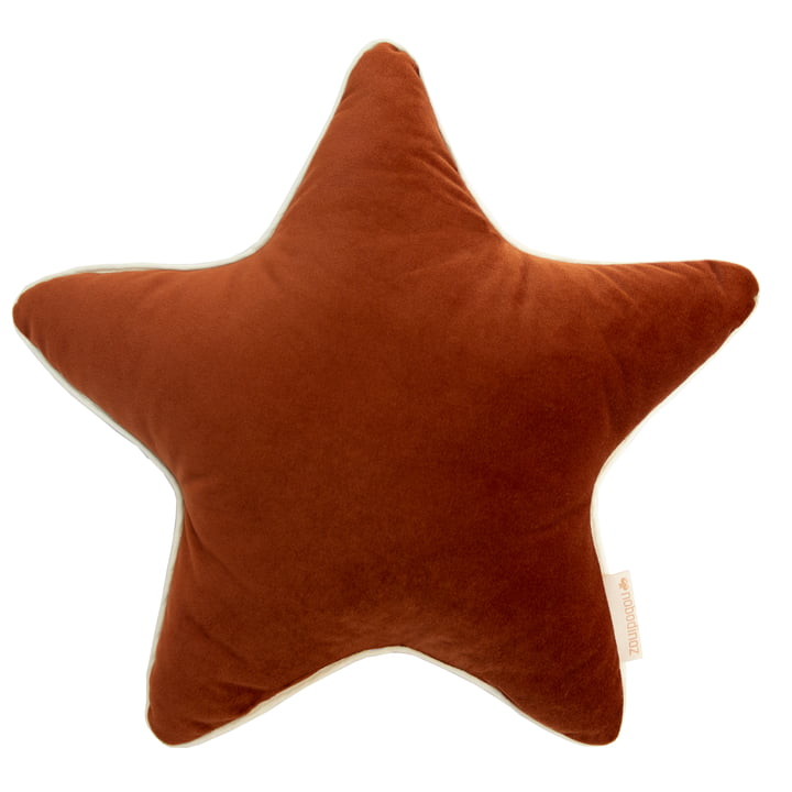 Aristote Star velvet pillow, 40 x 40 cm, wild brown by Nobodinoz