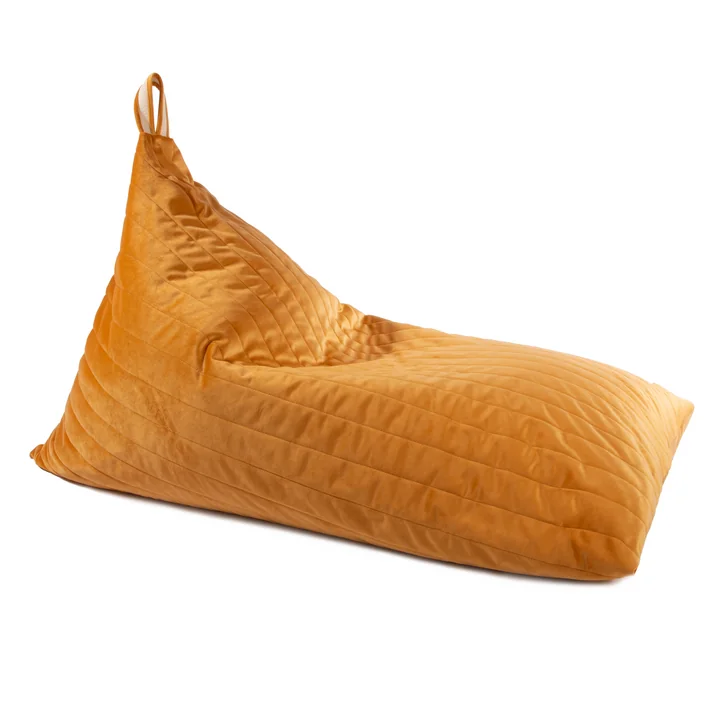 Essaouira velvet beanbag, 115 x 77 cm, farniente yellow by Nobodinoz