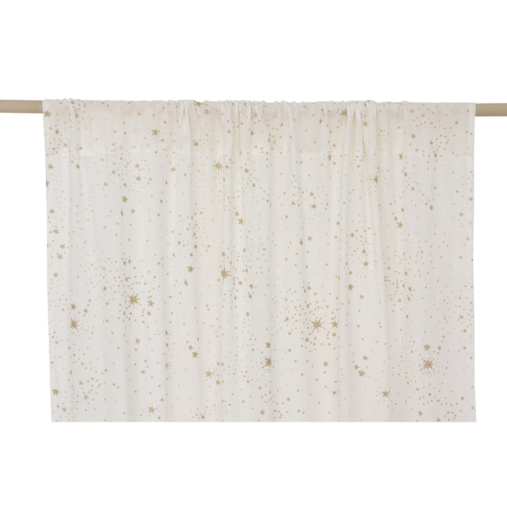 Utopia curtain, 146 x 280 cm, gold stella / white by Nobodinoz