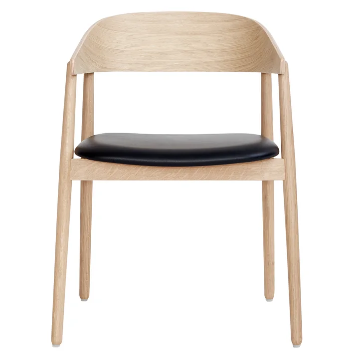 AC2 Chair from Andersen Furniture in white pigmented oak / black leather