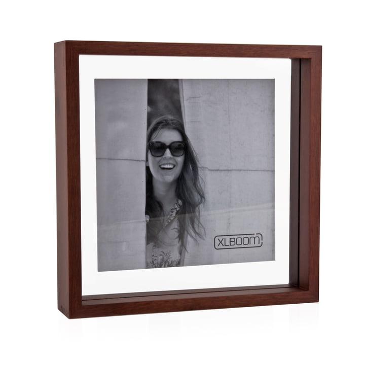 Square picture Floating Box frame 25 x 25 cm, dark brown from XLBoom