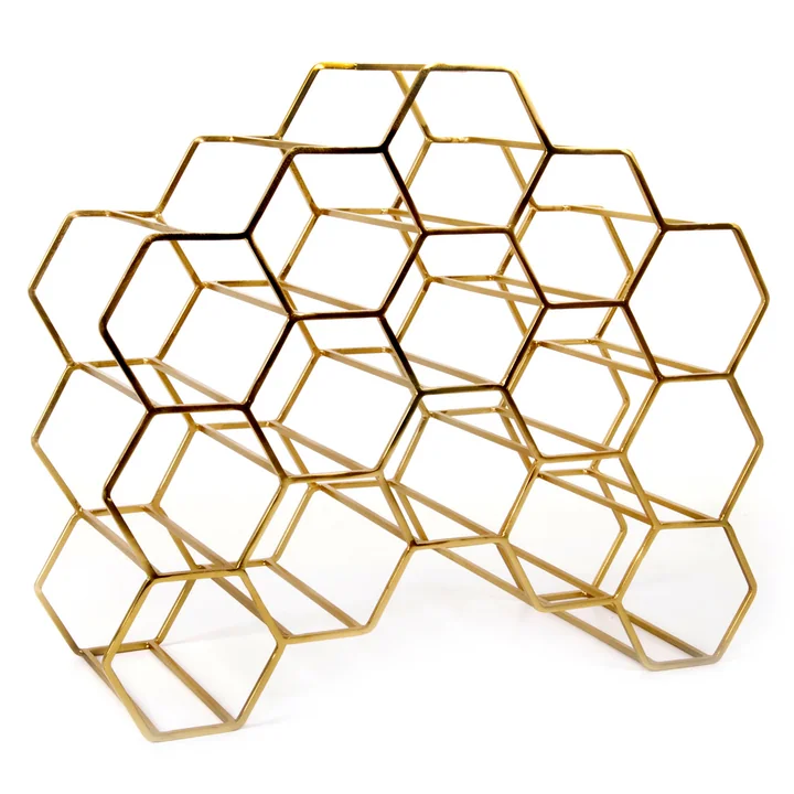 Pico bottle rack for 15 bottles, brass from XLBoom