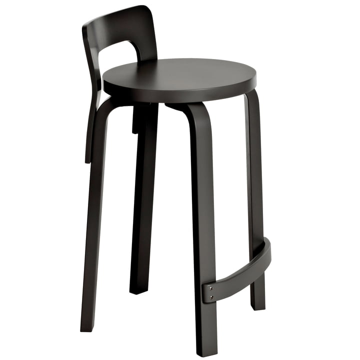 K65 kitchen chair by Artek in black birch lacquered