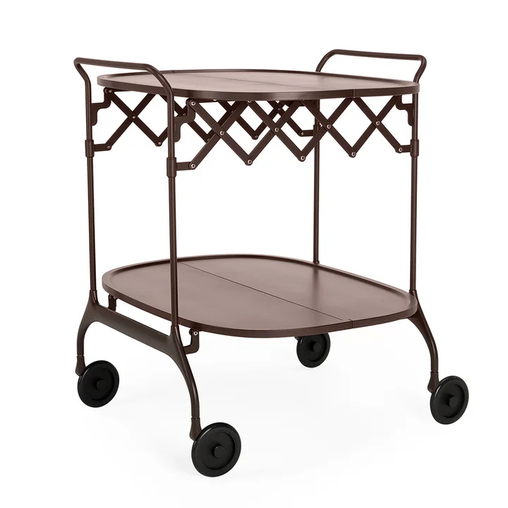 Gastone serving trolley, monochrome plum matt by Kartell