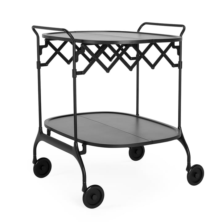 Gastone serving trolley, monochrome black matt by Kartell
