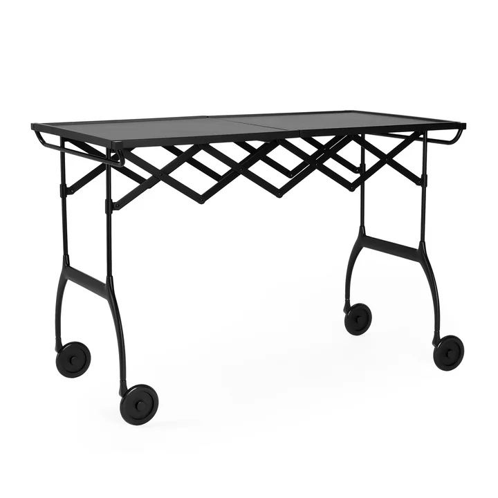 Battista serving trolley, monochrome black matt by Kartell